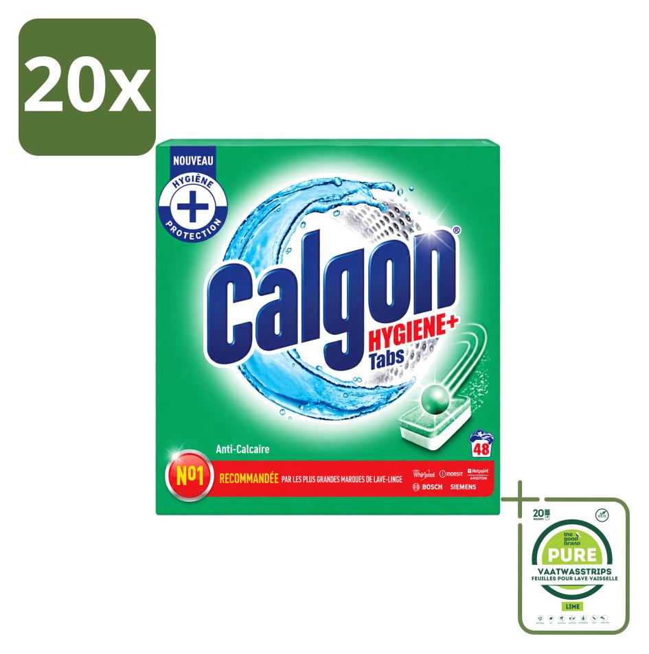 20 x Calgon Wasmachinereiniger Tabletten - Schutz gegen Kalkablagerungen - Großpackung - 20 Stücke