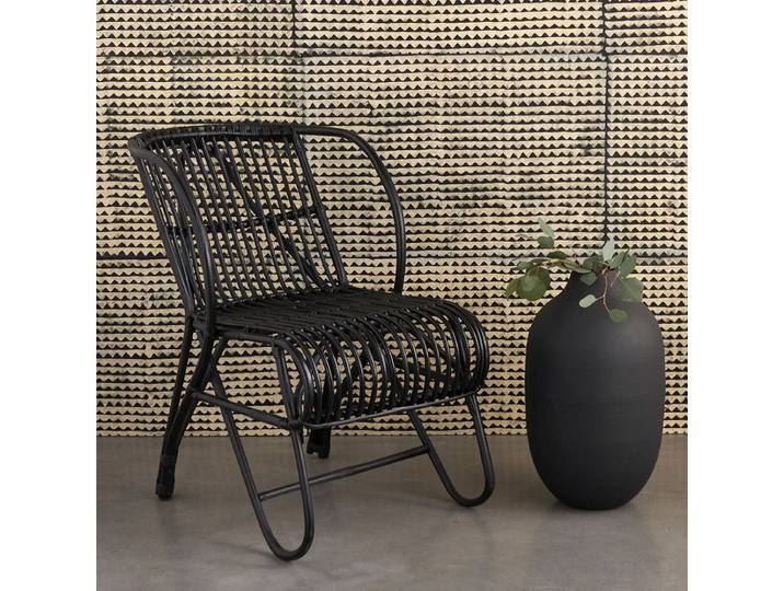 Fauteuil en rotin noir