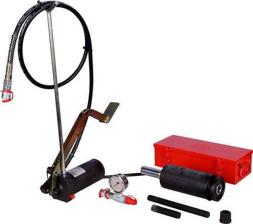 KS Tools 440.0585 Hydraulik-Einheit 32t, mit Hydraulik-Pumpe und Manometer, 11-tlg