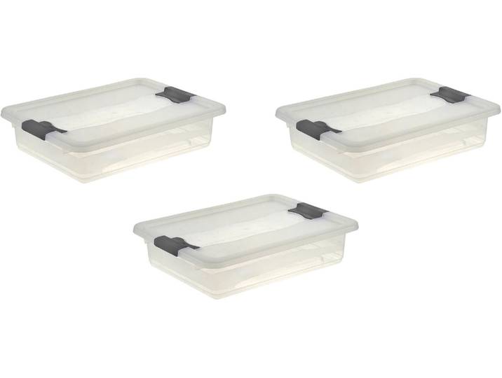 Organizer KEEEPER cornelia , transparent, B:29,5cm H:9,5cm T:39,5cm, Kunststoff, Aufbewahrungsboxen, Organizer, Aufbewahrungsbox, mit Deckel, Schiebeverschluss, 7 L