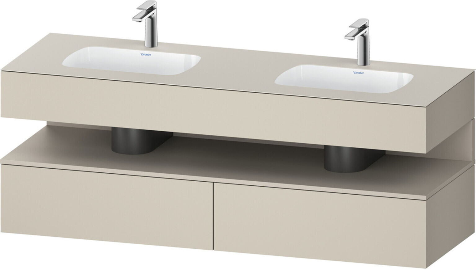 Duravit Einbauwaschtisch-Möbel-Set Qatego 160x55x60cm, Kon-WTU, B, Tau m/tau matt (QA4797091830010)