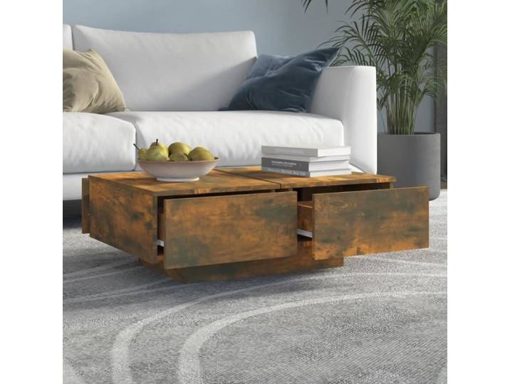 Table basse - CHG - Chêne fumé - 90x60x31 cm - Bois d'ingénierie - Design contemporain
