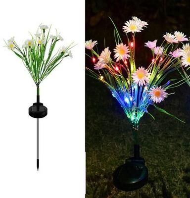 The Cart Load LED Solar Garden Lights, Waterproof Flower Stake Lamp For Outdoor Yard, Patio & Garden Decor, Perfect For Pathways white