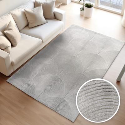 Paco Home Modern Thin Area Rug with Curved Line Pattern