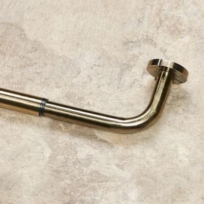 Versailles Home Fashions "Block Out II Wraparound Curtain Rod, 48"" to 86"", Antique Brass"