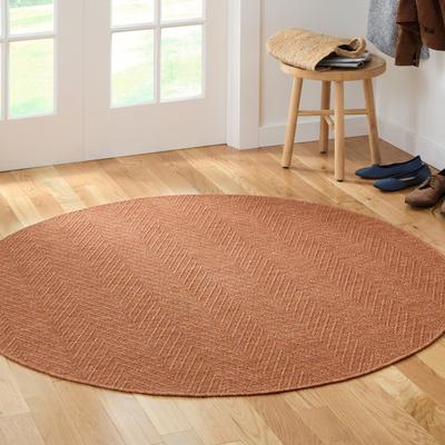 TOWN & COUNTRY BASICS Pax Herringbone Textured Solid Machine Washable Area Rug Rust