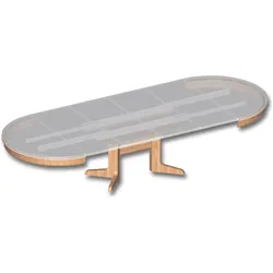 Pöttker, Tischplatte, Ausziehtischführung ALU 77, Auszugslänge 2543 mm, Platten 3x500, Aluminium (254.30 x 156.30 cm)