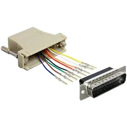 DELOCK Adapter D-Sub25 -> RJ45 St/Bu Montagesatz