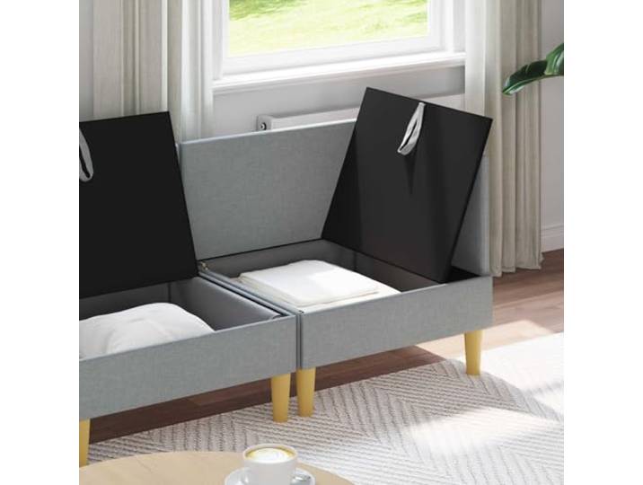 KTHLBRH Modulares Sofa-Set mit Stauraum, 4-teilig, Hellgrau Zeitgenössisches Design, langlebiger Stoff, bequeme Plätze, pflegeleicht