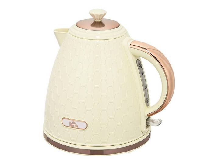 FELIXLEO Frühstücks-Set Wasserkocher 2200W mit Sichtfenster Filter Schnellkocher Beige (1-tlg)