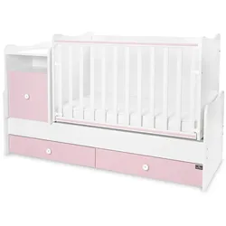 Lorelli Babybett Trend Plus 70x160cm Schreibtisch Kinderbett Schubladen Kommode pink
