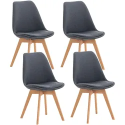 CLP 4er Set Stuhl Linares Stoff   Farbe: dunkelgrau, Material: Stoff