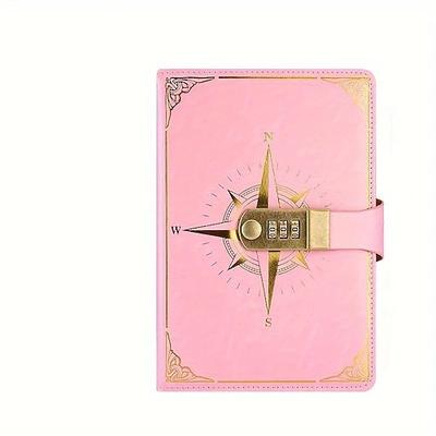 Tagebuch mit Schloss, PU-Leder, 200 Seiten, Retro-Tagebuch mit Schloss, Passwortschutz, Notizbuch, Tagebuch für Männer und Frauen, geeignet für geheime Privatsphäre