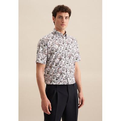 Businesshemd SEIDENSTICKER "Regular", Herren, Gr. L (42), normale Ärmellängen, orange, 100% Baumwolle, bedruckt, regular fit, gerader Abschluss, Hemden, Regular 1/2 Button-Down-Kragen Druck
