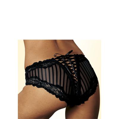 Tangaslip "Tanga aus Spitze mit erotischer Schnürung hinten", Damen, Gr. 56/58, schwarz, Microtouch, Obermaterial: 90% Polyamid, 10% Elasthan, PETITE FLEUR GOLD BY LASCANA, Unterhosen, sexy Unterwäsche, sexy Dessous, Reizwäsche Damen