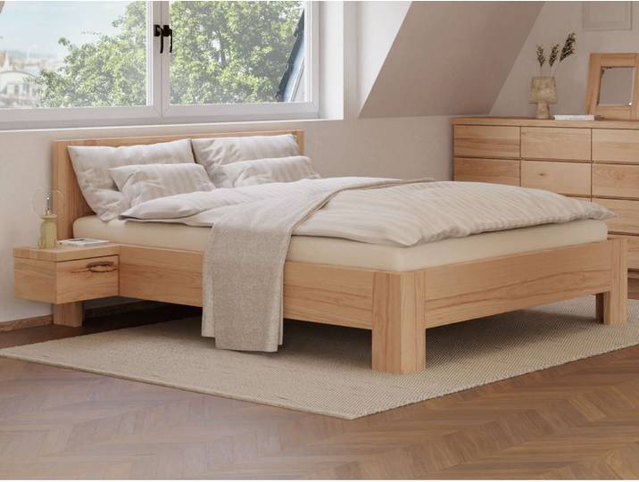Bett Kernbuche „Alois“ 160 x 200 cm Massivholz Buche