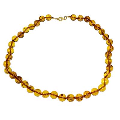 Gliederkette OSTSEE-SCHMUCK "Ostsee-Schmuck Kette Kugel 10 mm Kette Kugel 10 mm" Gr. 70, braun, Halsketten, Damen, 70cm, Bernstein, L: 50, Gliederkette