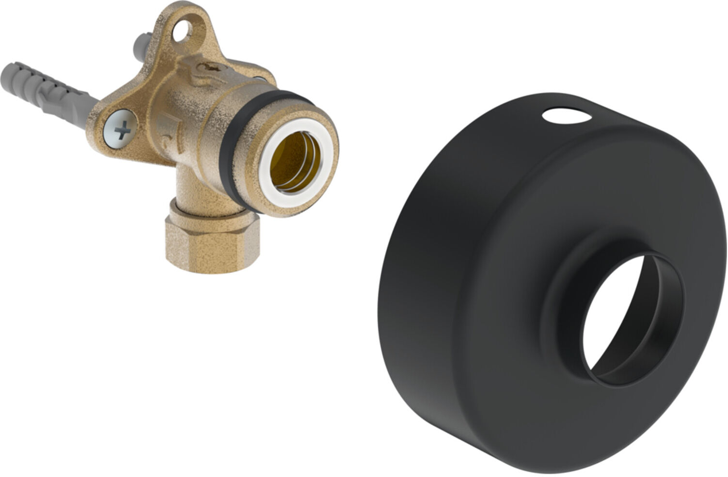 Hansa Winkelkupplung m. Absperrventil 2900 G3/4(1/2)-D12 Matt-Schwarz (290009-33)