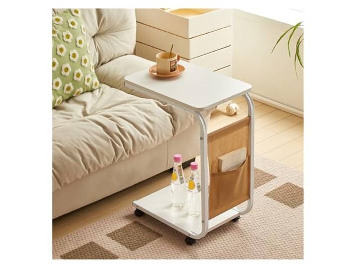 YCCHAH Sofatisch Einfacher Kleiner Teetisch for Wohnzimmer, mobiler Beistelltisch, Sofa-Beistelltisch mit Rollen, Tisch, Mini-Eck-Nachttisch Wohnzimmer-Beistelltisch(B)
