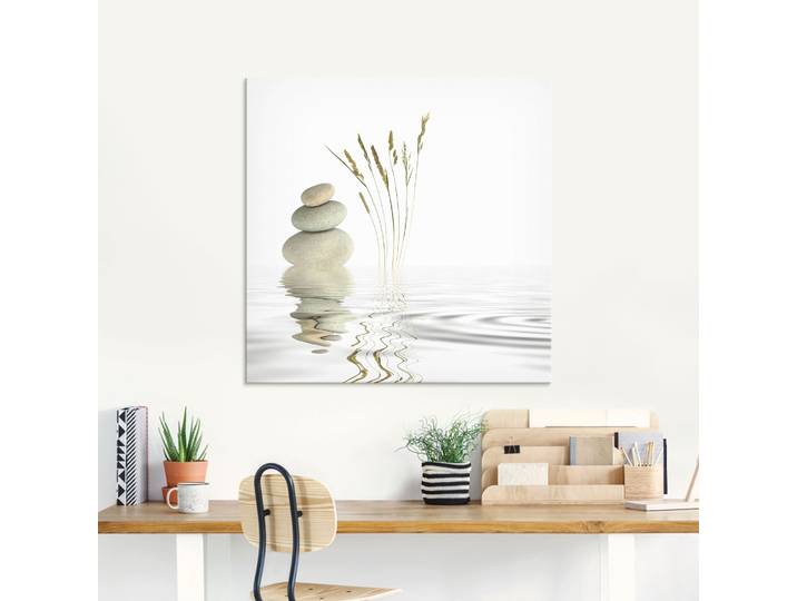 Glasbild ARTLAND Zen Friede , weiss (farbe bild(er): weiß), B:20cm H:20cm, Bilder, Glasbild, in verschiedenen Grössen