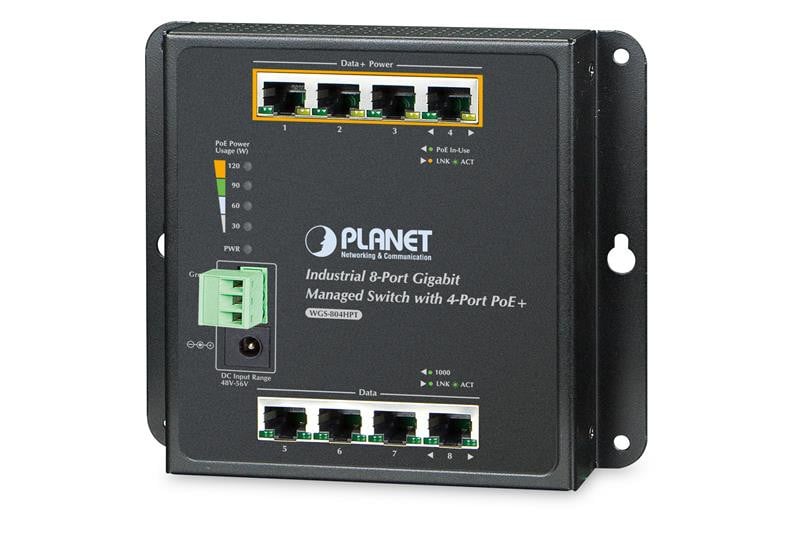 Planet WGS-4215-8T Managed Gigabit Ethernet Switch voor wandmontage