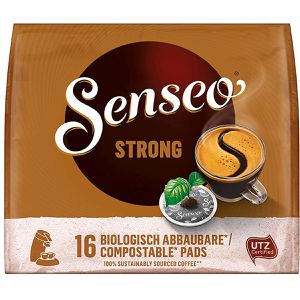 Senseo Kaffeepads Strong Kräftig, starke Röstung, Arabica & Robusta, 16 Pads, 16 Stück