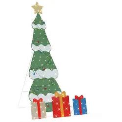 vidaXL Beleuchteter Weihnachtsbaum mit 3 Geschenkboxen 2D Warm Weiß