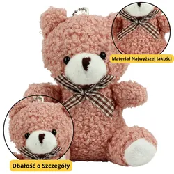 Teddybär Schlüsselanhänger Anhänger Dekoration Rosa 8cm