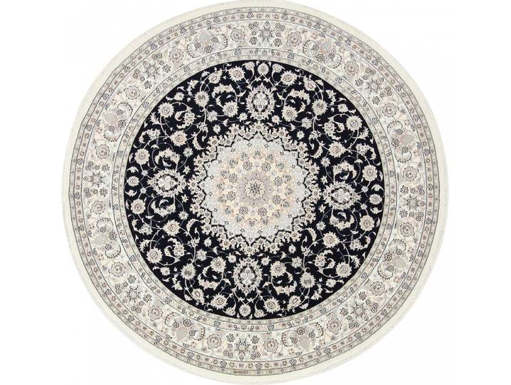 Nain 9La Signiert Teppich 248x248 Handgeknüpft Orientteppich Perserteppich Rund Wolle mit Seide