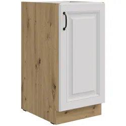 Unterschrank 40 cm Stilo Weiß + Eiche Artisan Küchenzeile Küchenblock Küche