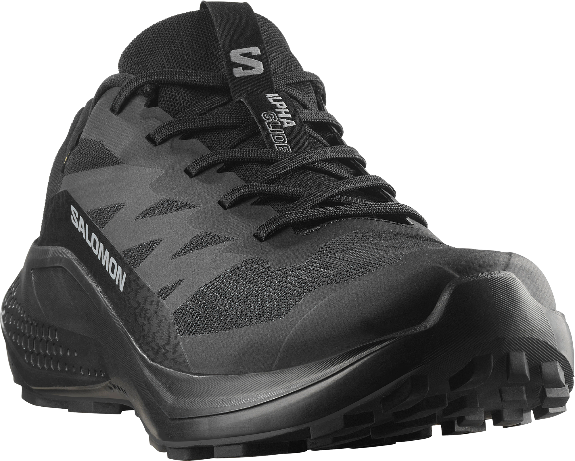 Trailrunningschuh SALOMON "ALPHAGLIDE GTX", Herren, Gr. 48, schwarz (schwarz, asphalt, schwarz), Synthetik, Textil, Schuhe Trailrunningschuh, wasserdicht schwarz, asphalt, schwarz 48