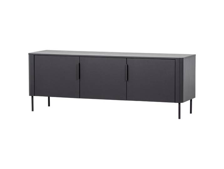 Livetastic Lowboard Gunnar, Schwarz, Metall, Kiefer, 2 Fächer, 154x56x44 cm, stehend, Holzmöbel, Kleinmöbel Holz, Holzkommoden, Lowboards Holz