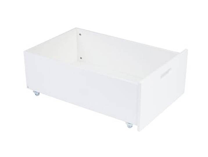 Waldin Schublade auf Rollen für Babybett 7in1, Holz, ohne Bett, Weiß Stauraum unter dem Kinderbett, Aufbewahrung für Windeln, Spielzeug und Kleidung, Bettkasten
