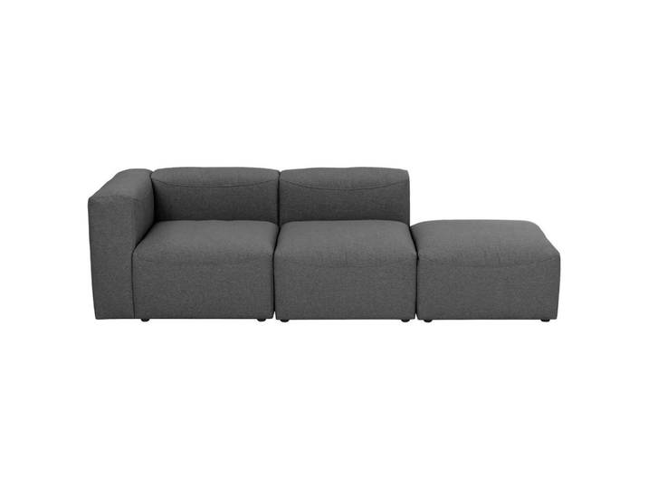 Ottomane Lena Anthrazit mit echtem Rücken