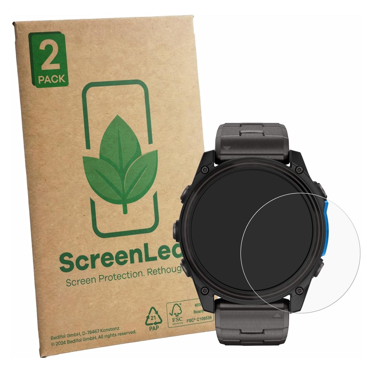 ScreenLeaf Schutzfolie für Garmin D2 Mach 2 (51 mm) Displayschutz Display Schutz Folie Klar Transparent (6164434)