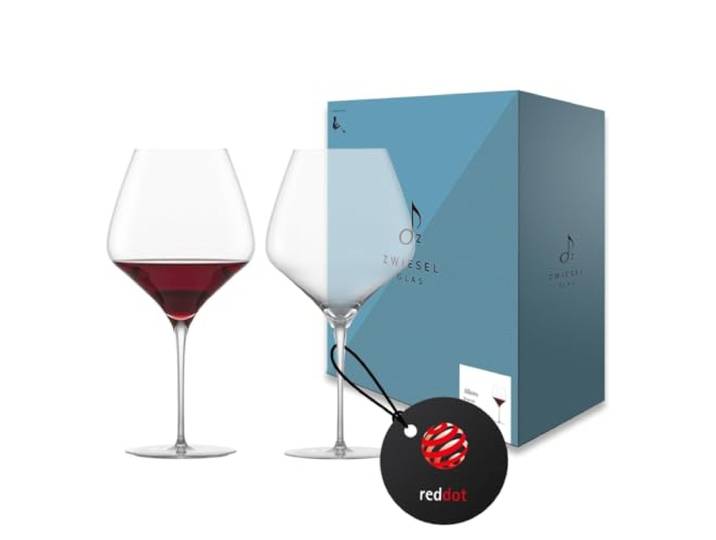 Zwiesel Glas Burgunder Rotweingläser Alloro (2 Stk) in Handarbeit mundgeblasene Burgundergläser, ästhetische Tritan®-Kristallgläser für vollmundigen Rotwein