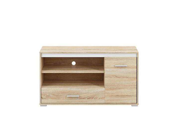 Feldmann-Wohnen Lowboard Avo Sonoma Eiche, Absetzung austauschbar 120 / 34 / 66cm, Braun, Rechteckig, 120x66x34 cm, Wohnzimmer, TV Möbel, Lowboards, Lowboards stehend