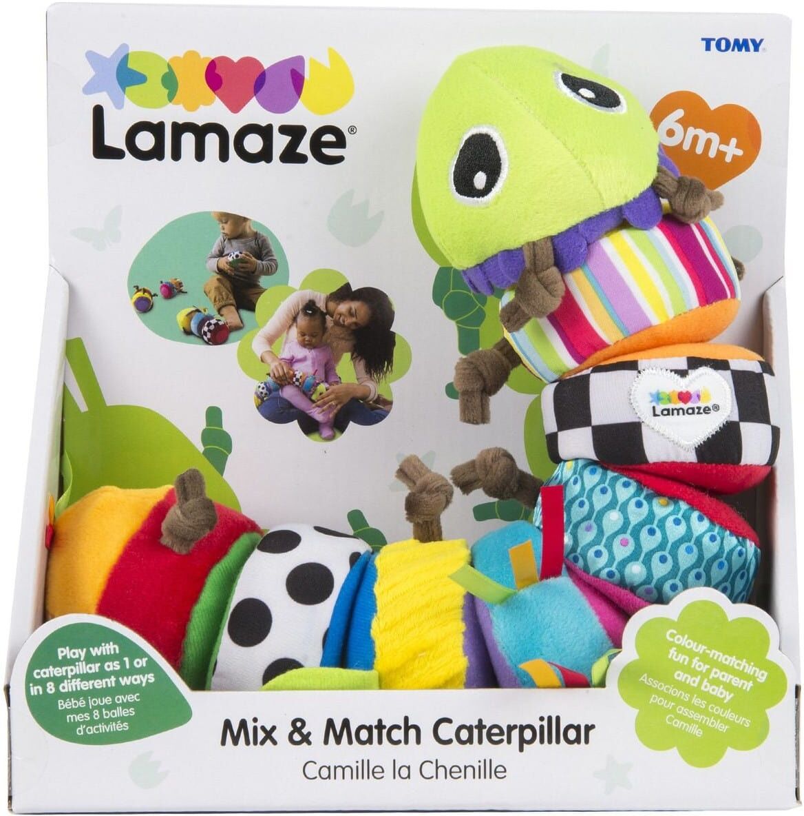 Lamaze Mix ; Match Caterpillar Sensory Toy for Babies 6 months - Colourful Teething Toy by TOMY