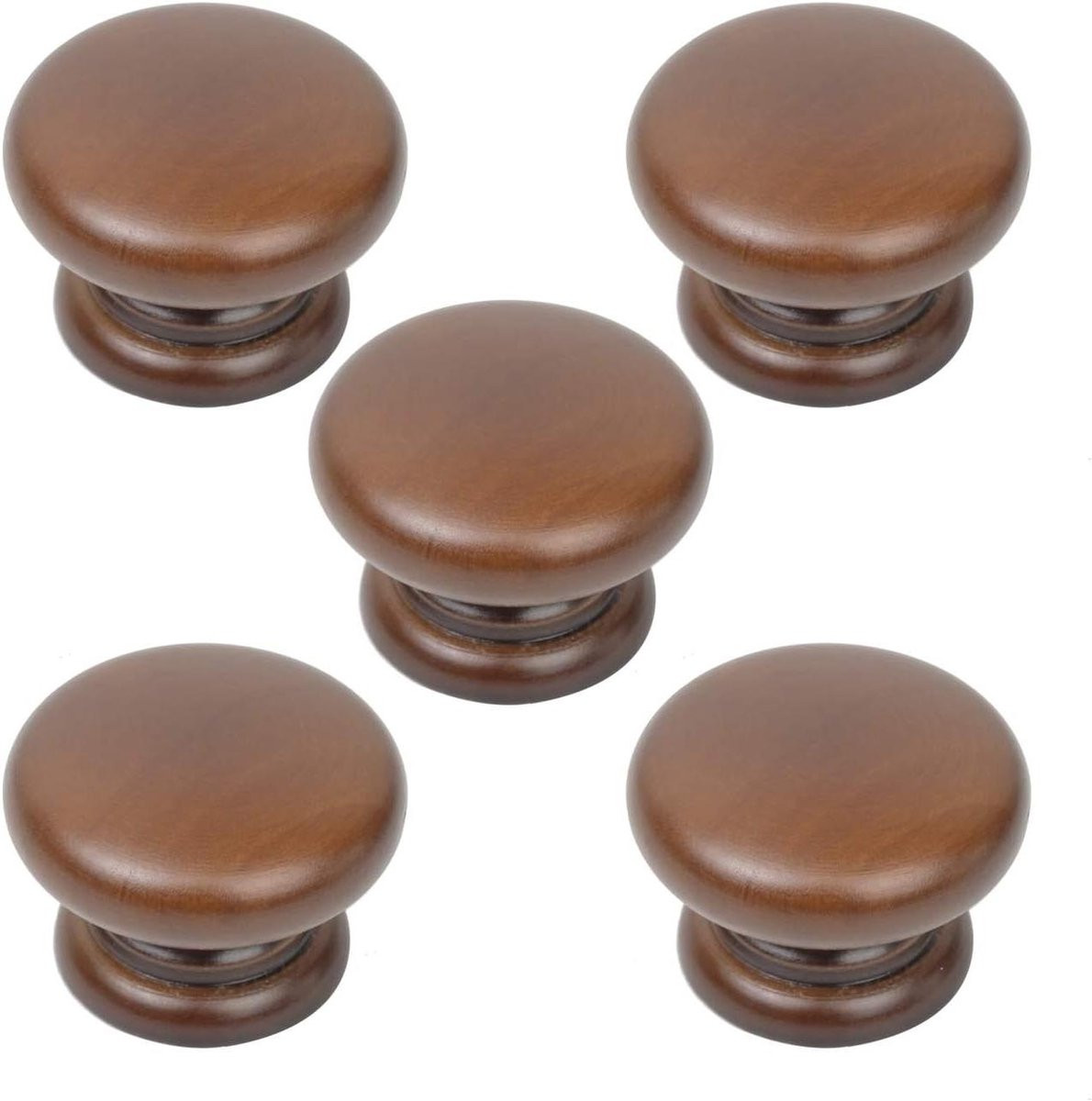 Houten Lade Knop Meubelgreep Kasttrekker Walnoot - 33mm Diameter