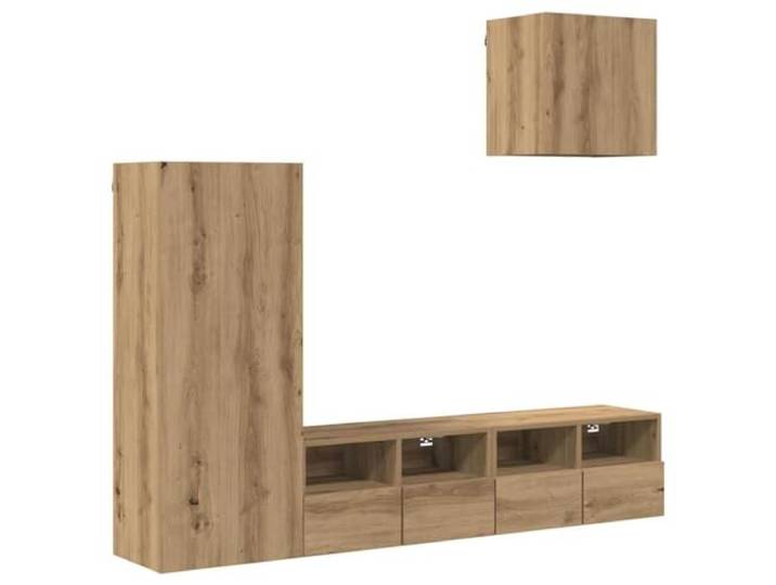 GKHPYURE Für TV-Wandmontage, 4 Stück, aus mehrschichtigem Holz 4 Scharniertüren, 12 Einlegeböden, 60 kg Kapazität, Wandmontage, Wohnzimmer