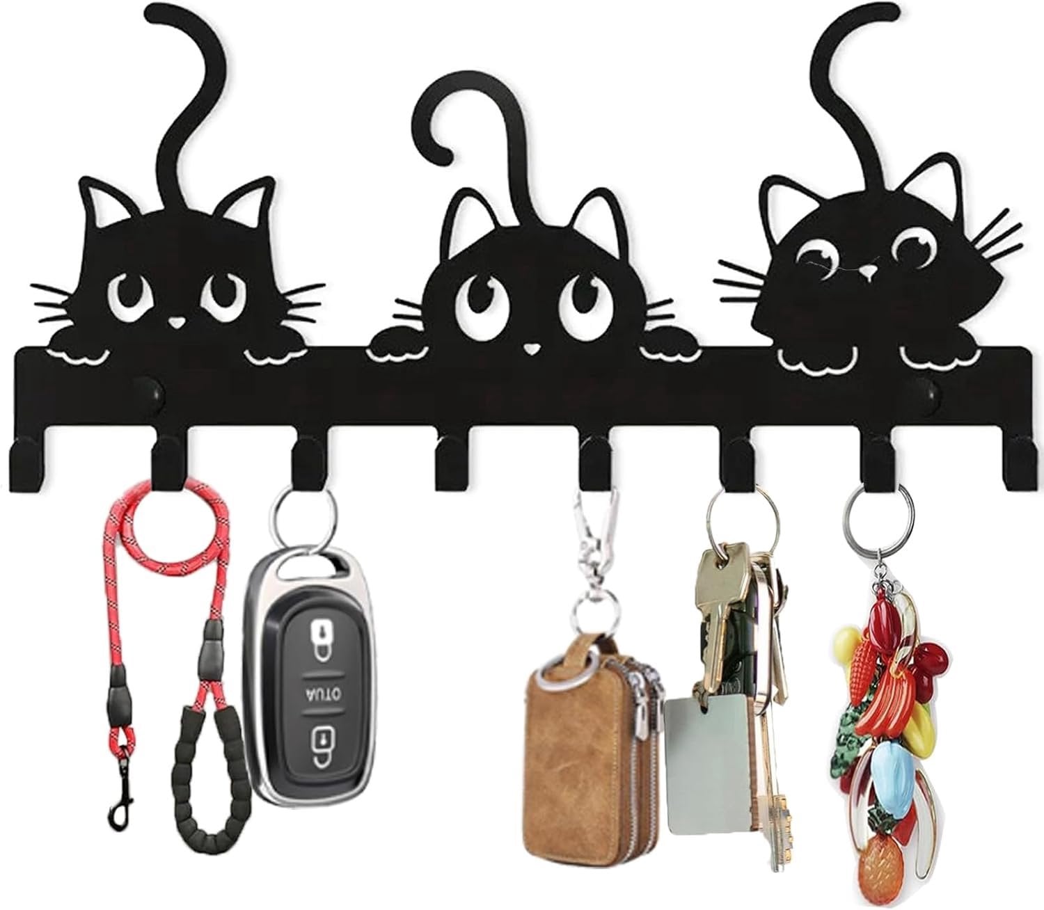 Omgoods Metaal Wandhaak met 8 Haken voor Sleutels en Accessoires
