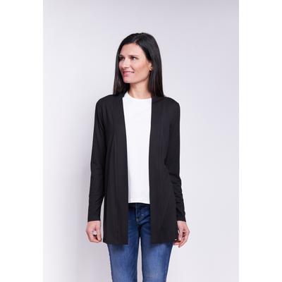 Kurzjacke SEIDEL MODEN, Damen, Gr. 34, schwarz, Stoff, Obermaterial: 95% Viskose, 5% Elasthan, unifarben, normal hüftbedeckend, Rundhals, abgesteppt, Jacken Kurzjacke, ohne Verschluss, MADE IN GERMANY