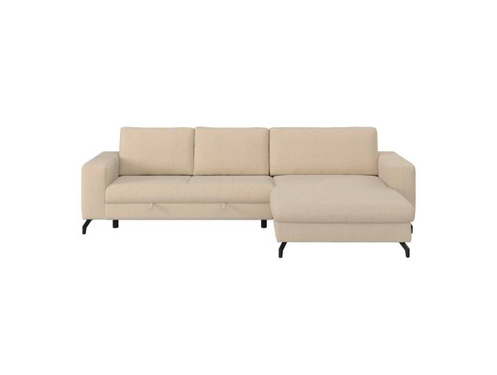 Ecksofa mit Schlaffunktion & Bettkasten Cloud Creme Cord