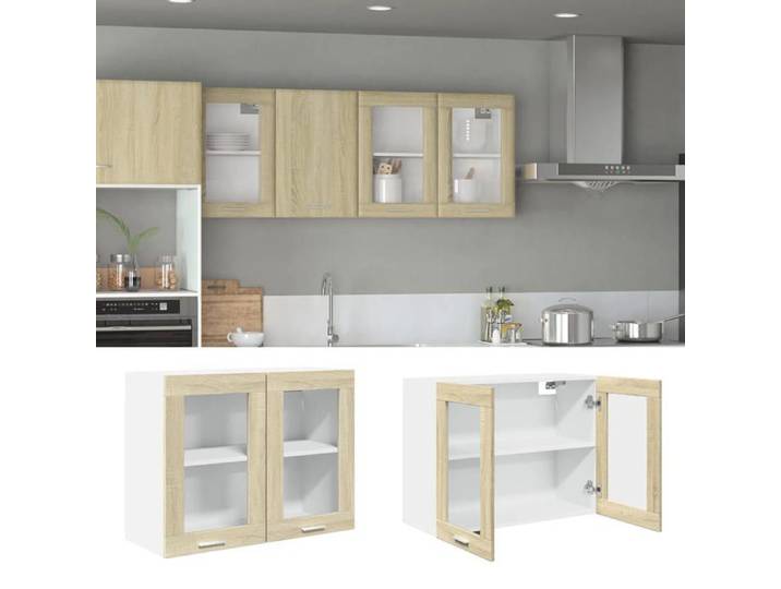 Vitrine suspendue  Lyon  Chêne Sonoma 80 x 31 x 60 cm Bois d'ingénierie 849624