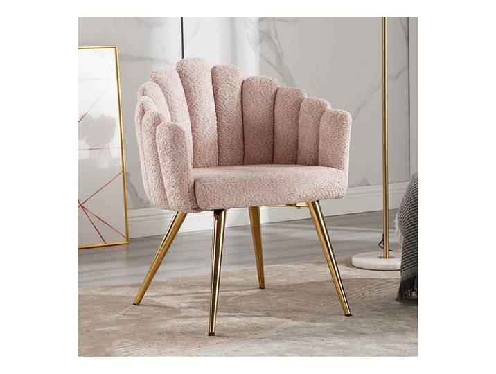LuxusKollektion Loungesessel Armlehnensessel Stoff Metallbeine Wohnzimmer Balkon Rosa