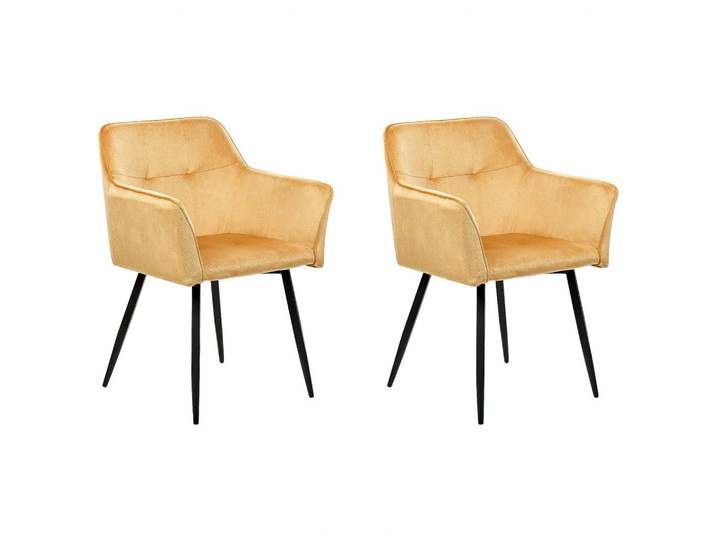 STUHL 2er-Set Samtstoff Gelb Jasmin