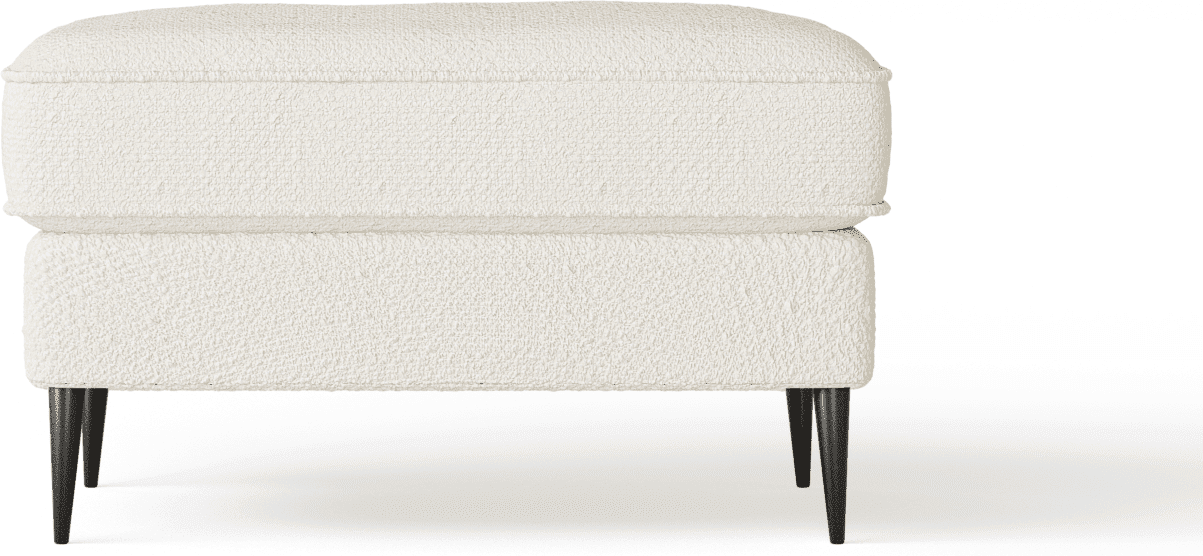 Alaina Cloud Bouclé Footstool with Black Legs