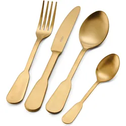 Mikasa Soho Gold Stainless Steel Cutlery Set, 16 Piece, Besteck, Gold