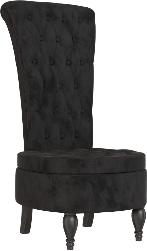 vidaXL Chaise à dossier haut noir velours conception de bouton