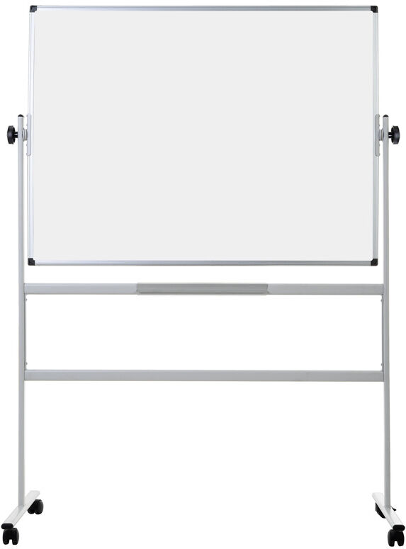 Bi-Office Mobile drehbare zweiseitiges Whiteboard auf Rollen, magnetisch, 1200 x 900 mm